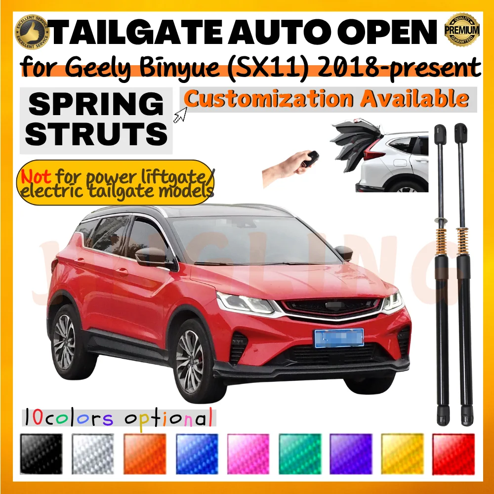 

Qty(2) Trunk Struts with Spring for Geely Binyue/Coolray (SX11) SUV 2018-present Rear Tailgate Boot Lift Support Shock Absorbers