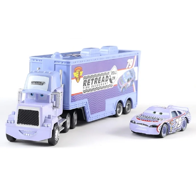 New Lorry Model Toys Collection Jackson Ramirez Chick Hicks King Lightning Hudson Truck With Car Set Alloy Diecast Racer 3 2 1 - view 5
