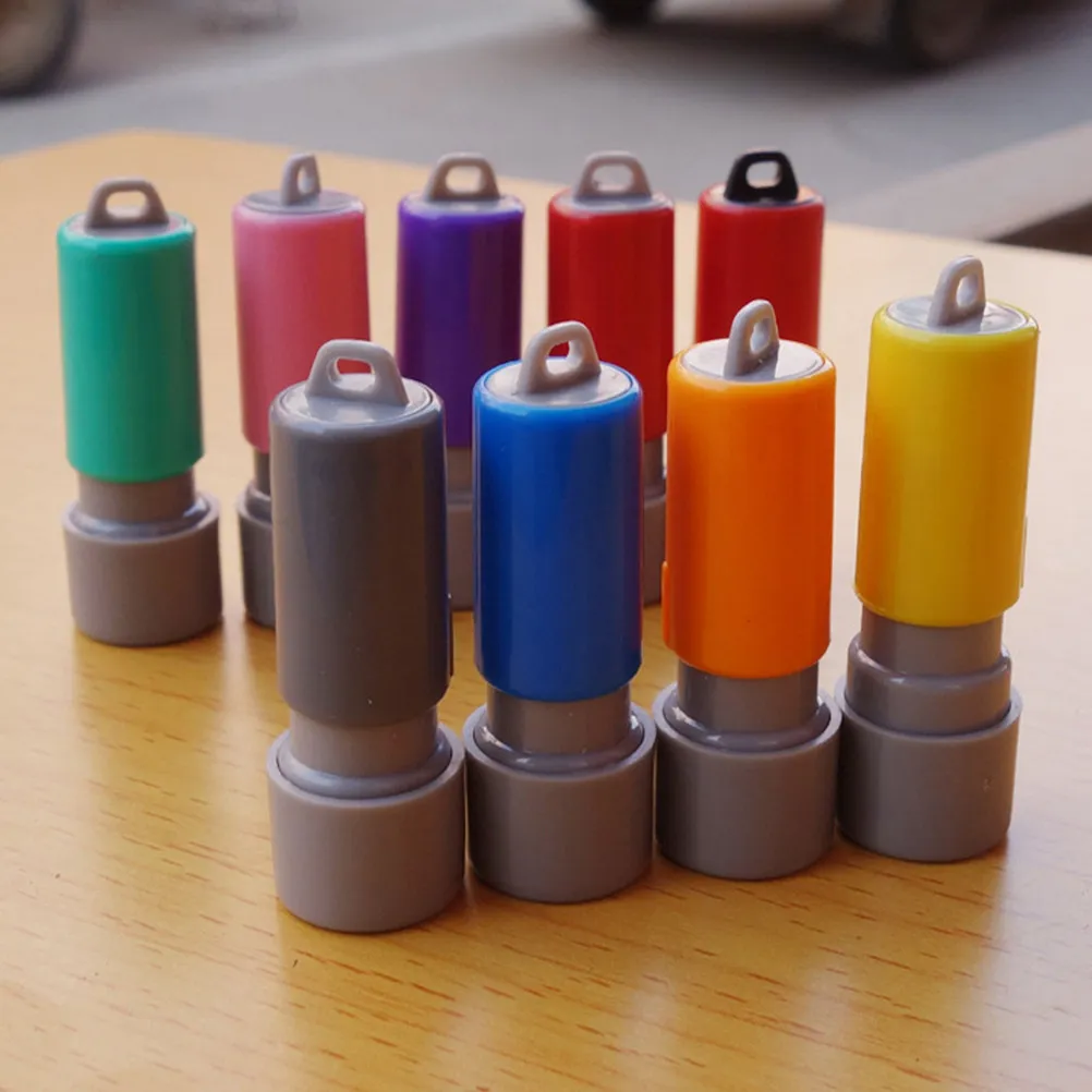 20pcs Seal Case Blank Stamps Small Round DIY Stamp Maker Crafting Kit Ink Pad Engraved Self Inking Office Accounting Tools