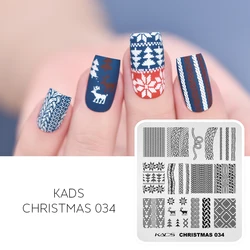 KADS Christmas 034 Nail Stamping Plate Knitting Patterns for Scarf & Sweater Design Nails Stamp Stencil Manicure Template Tool