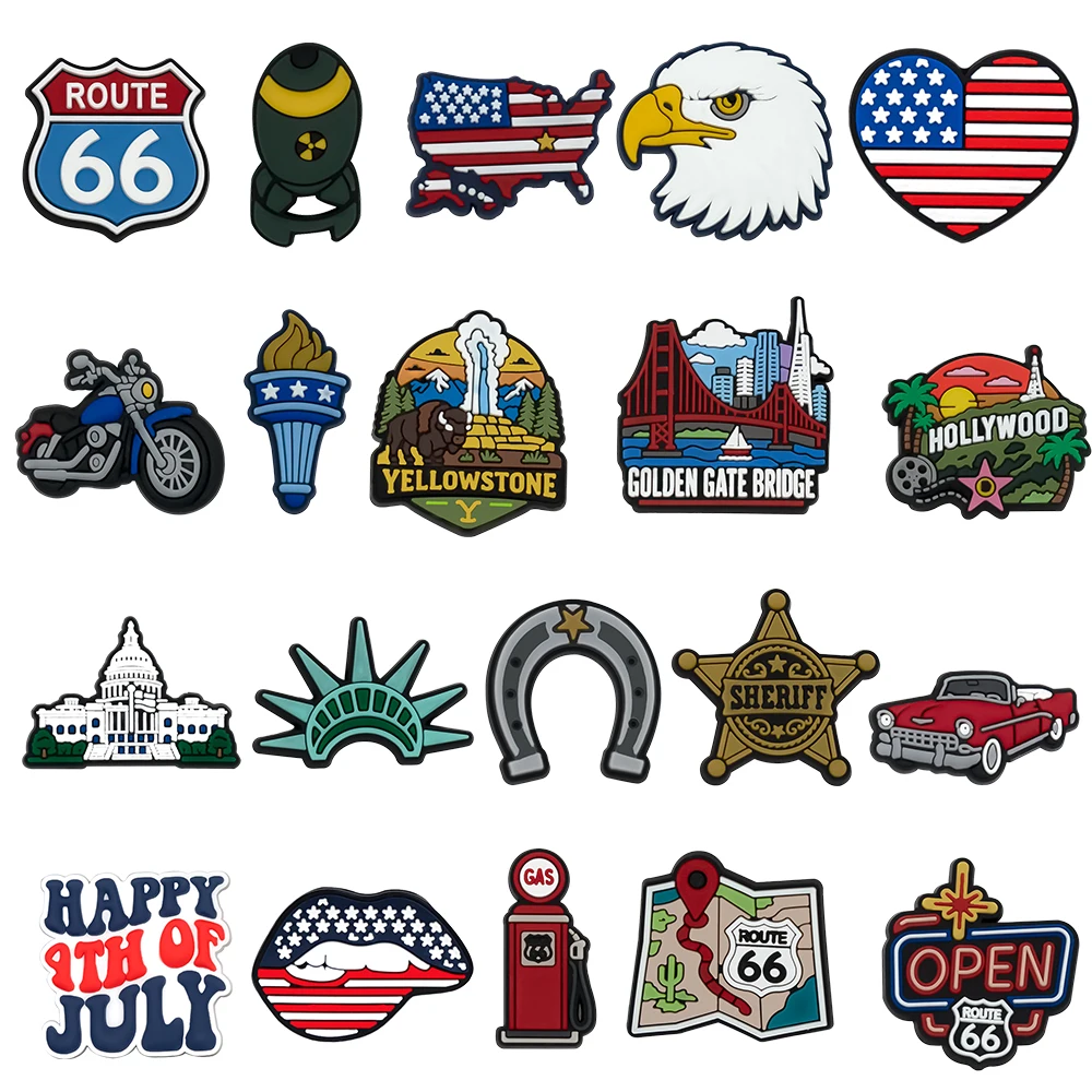12-100pcs American Style Shoes Charms Cartoon Clog Sandal Garden Shoe Decoration Accessorie Buckles Kids Party Gifts