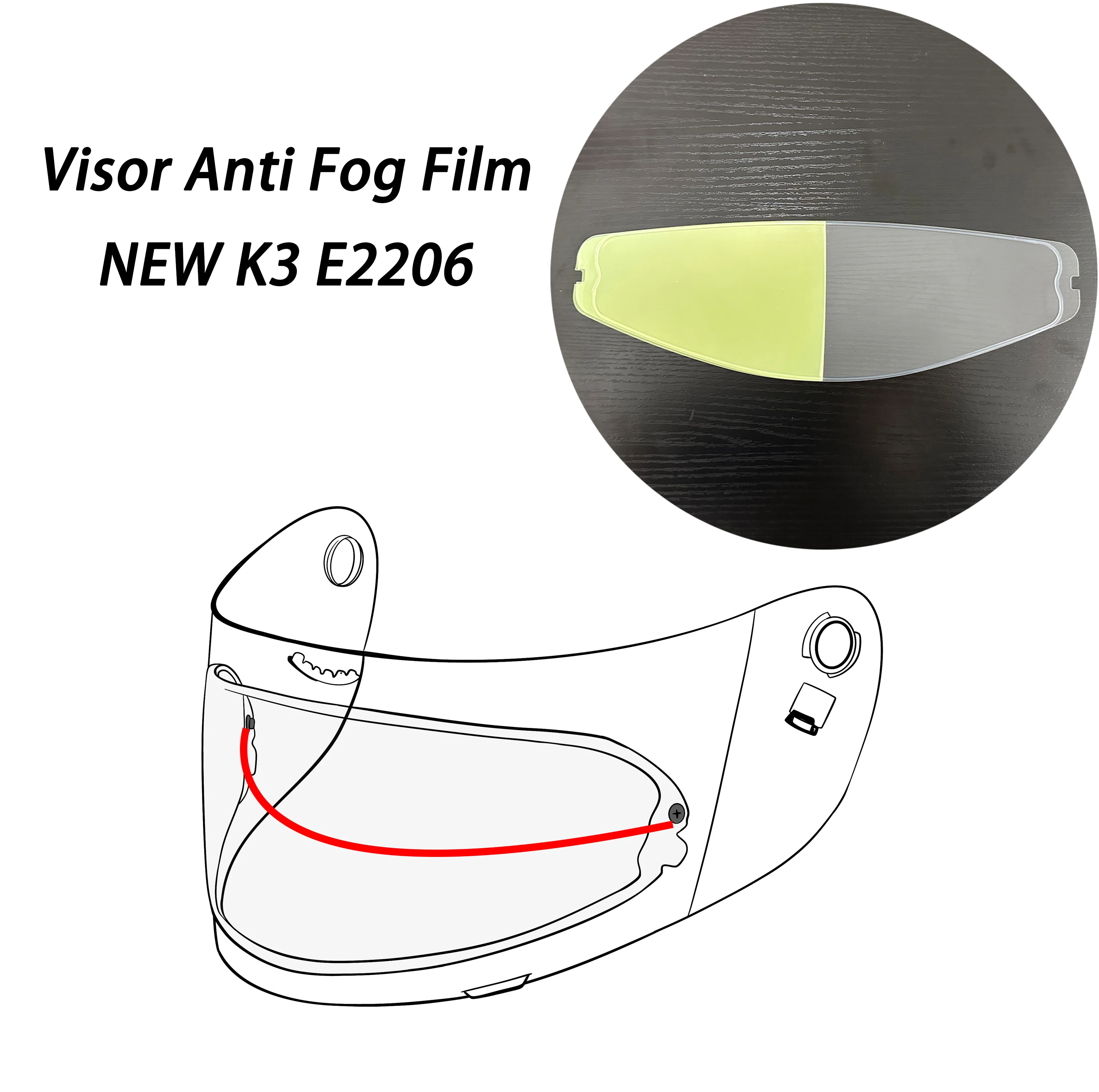 

Motorcycle Helmet Visor Anti Fog Film Fit For AGV K3 E2206 Anti-fog Inserts Lens