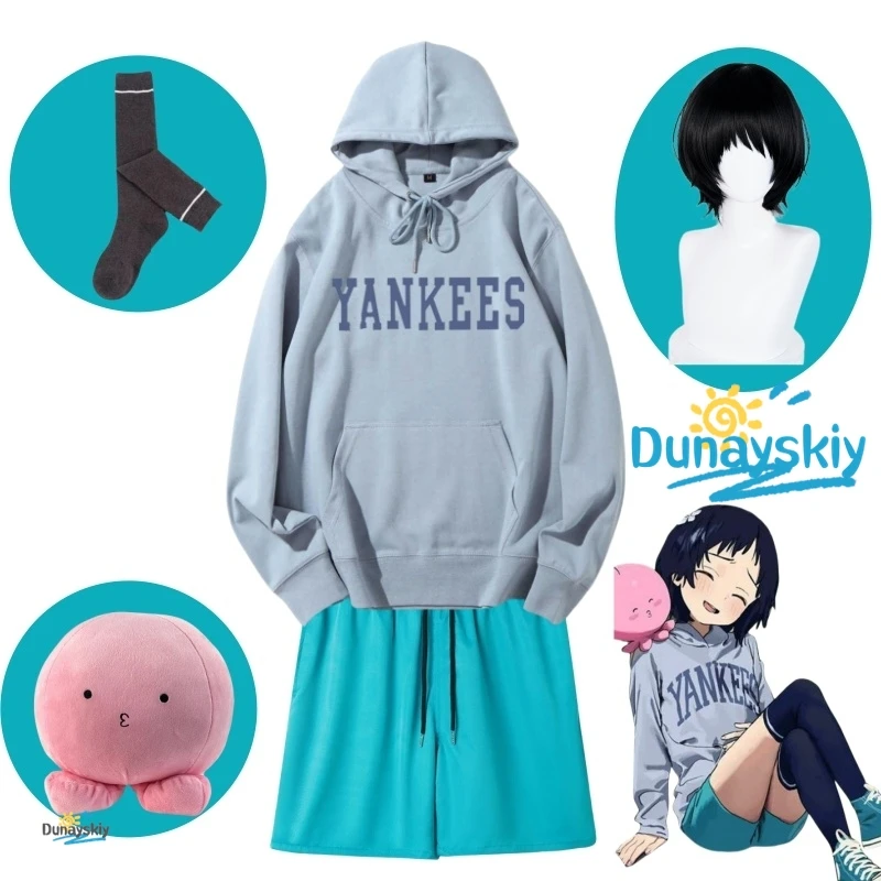 Traje de estilo deportivo Shizuka: cosplay inspirado en el personaje original del pecado de Takopi con peluca | Algodón Transpirable Unisex para Halloween