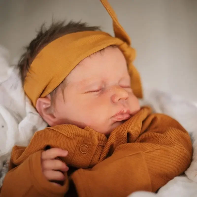 Muñecas para bebés recién nacidos Bebe Loulou de cuerpo completo hechas a mano realistas Reborn durmiendo Loulou con piel pintada en 3D venas visibles