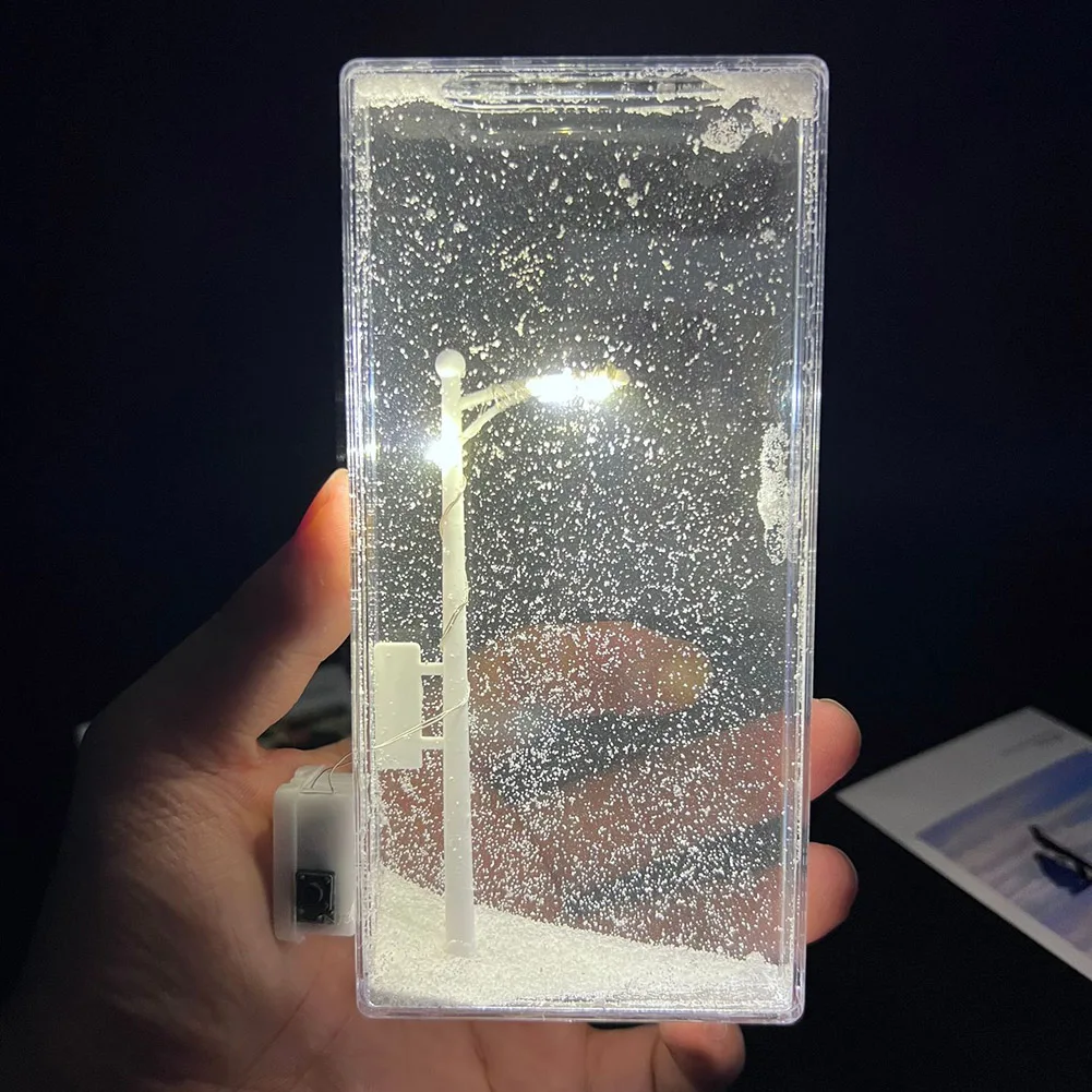 ضوء ليلي الثلج، ليلة ثلجية متدفقة، مشهد ثلج إبداعي مصنوع يدويًا، مادة ضوء الشارع، هدية عيد الميلاد، ضوء عيد الميلاد #3