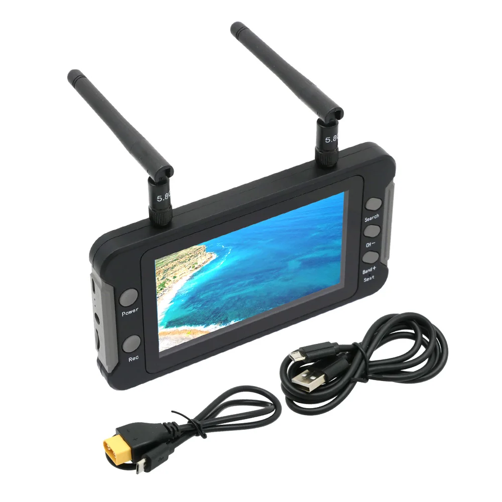 5,8G 40CH Dual Antennen FPV Brille Video Brille Headset mit 4,3 Zoll LCD Display Monitor NTSC/PAL DVR und M8 800TVL Kamera