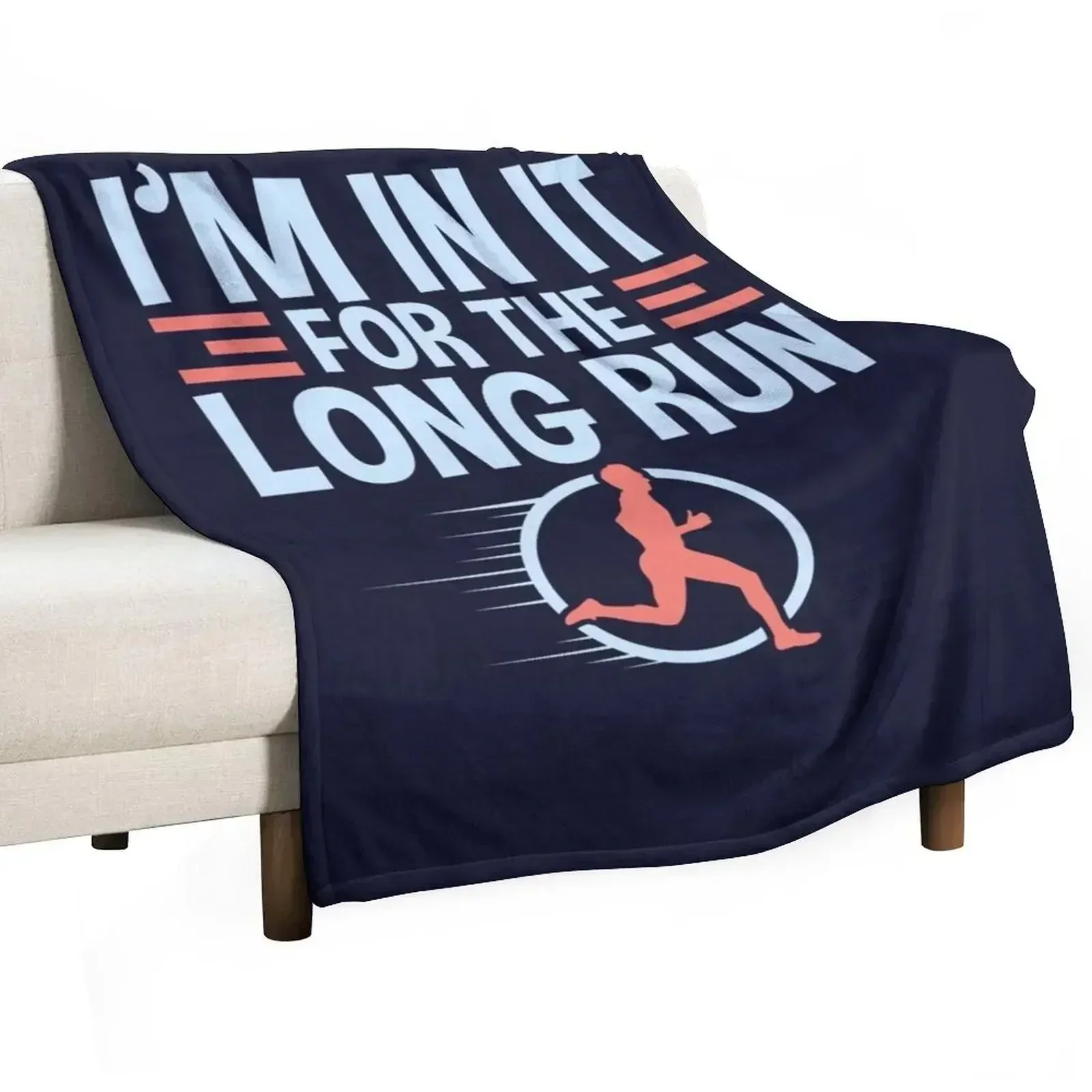 Runner Quotes Gifts - I'm In It For The Long Run Throw Blanket Summer blankets ands Sofa Throw Decorative Beds Blankets