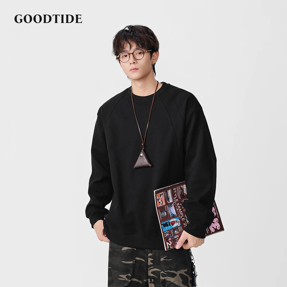 موضة الرجال عادية طاقم الرقبة البلوز 2025 شتاء جديد راجلان كم تصميم مريح لينة كم طويل البلوز #5