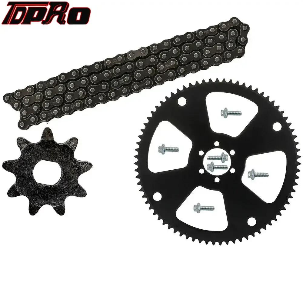 # 35 Cadena 116L + 35 Piñón trasero 75T y piñón delantero 9T para Mini bicicleta ATV Quad Go Kart