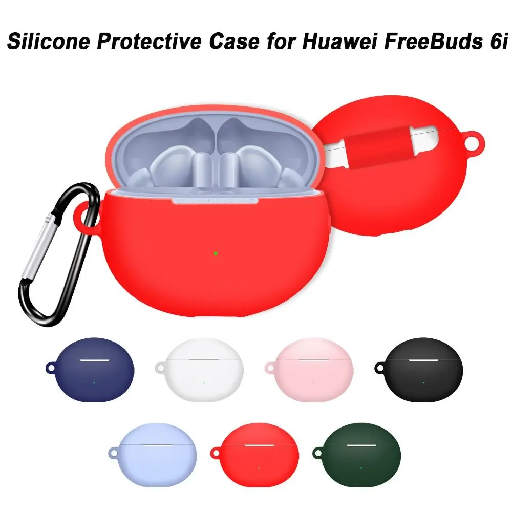 

New Silicone Protective Case Sleeve Shockproof Headphone Protector With Hook Anti-Scratch Cover Shell for Freebuds 6i