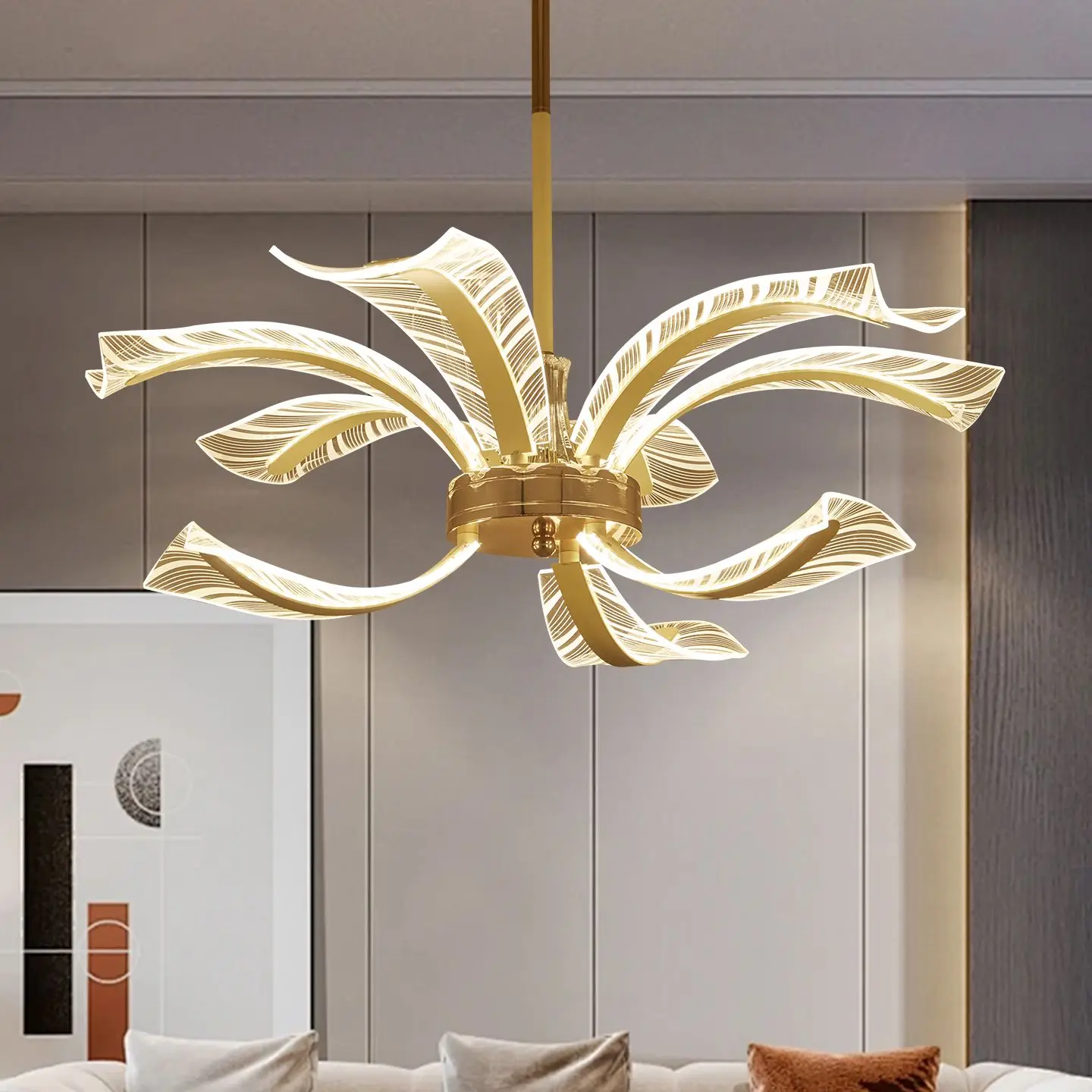 

New Living Room Pendant Modern Simple and Elegant Light Luxury Living Room Bedroom Pendant