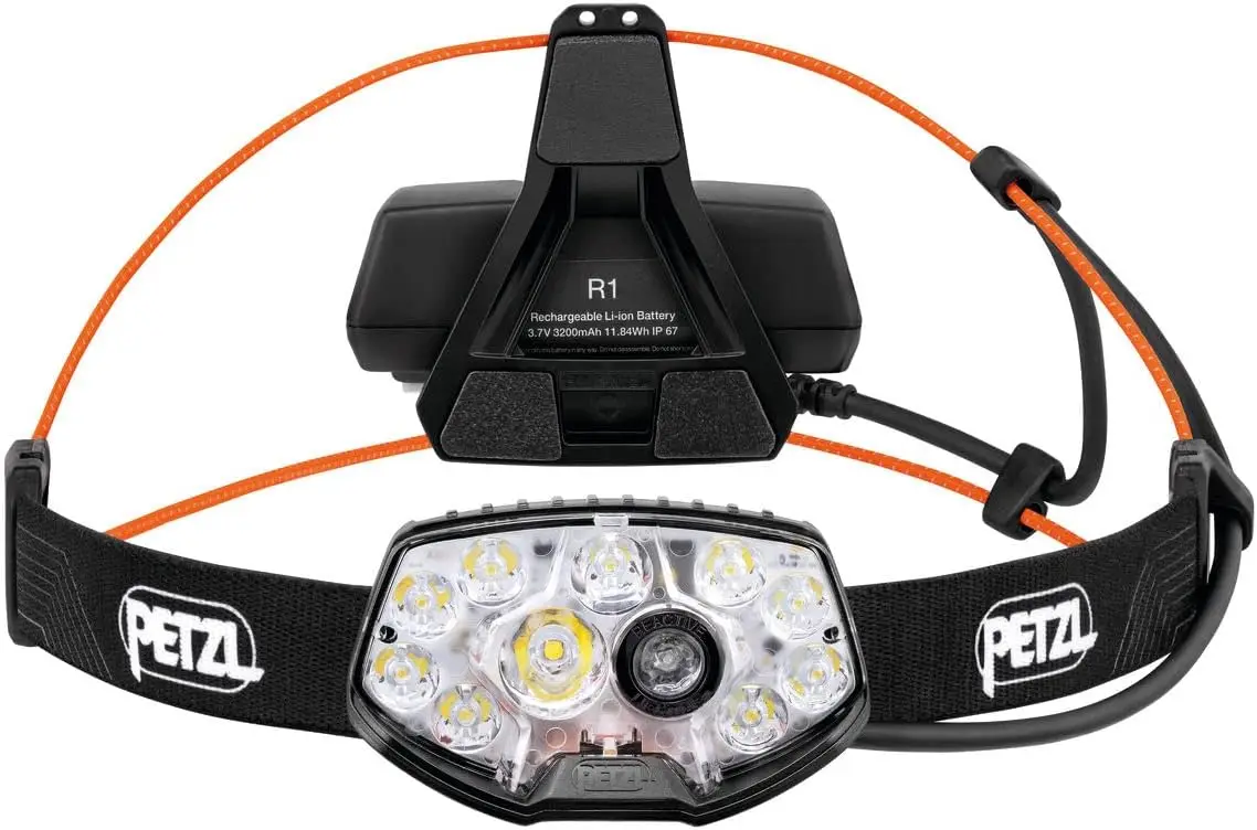 

Ergonomic Rechargeable Headlamp with Reactive Lighting, 1500 Lumens for Outdoor Activities