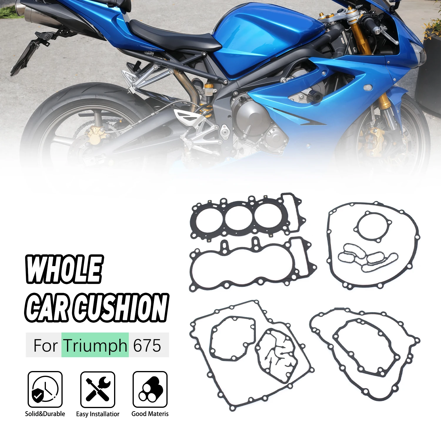 

For Triumph 675 Motorcycle Oil Pan Gasket Kits Engine Stator Crankcase Set