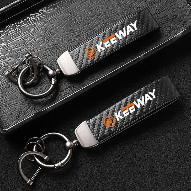 Motorcycle Key Chains KeyChain Leather Carbon Fiber for Keeway Hurricane Vieste Zahara Cityblade K-Light RKV RKF RKS Accessories