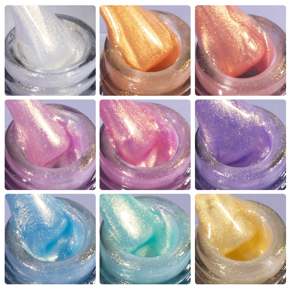 KODIES GEL Pearl Rubber Base Gel Nail Polish Chrome Mermaid UV Gel Varnish Pearlescent Shell Aurora Manicure Nails Art Lacquer