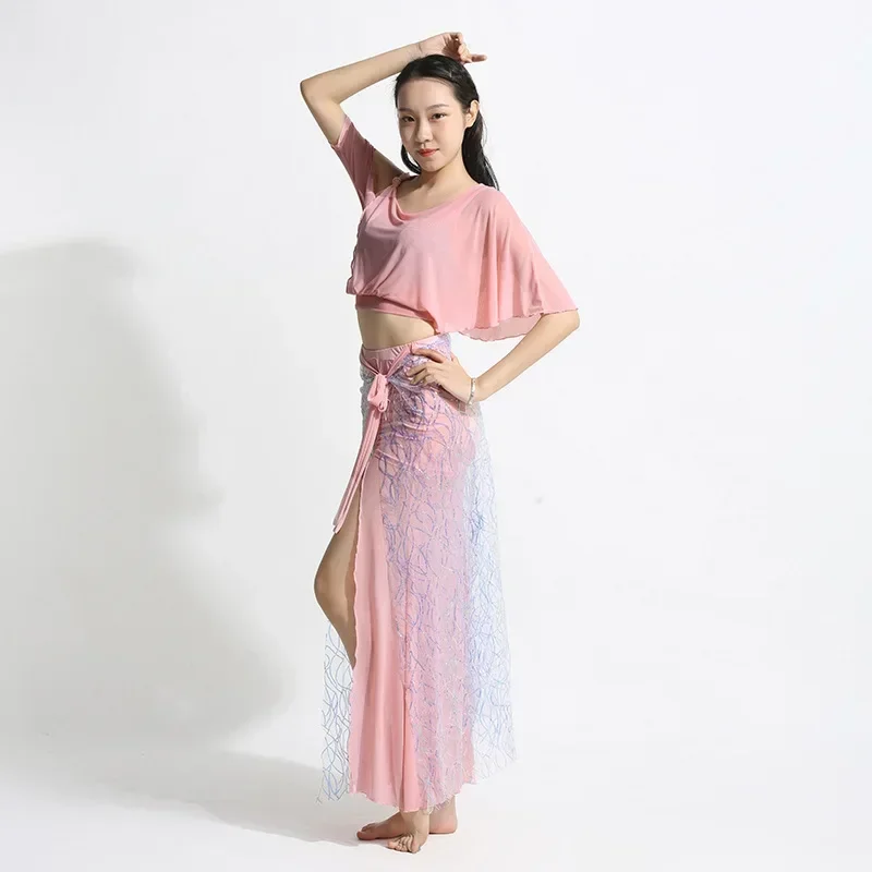 زي رقص شرقي للنساء ، بلوزة نسائية مكشوفة الكتفين ، فستان مثير بفتحة ، ملابس رقص ، بدلة مسرح ، جديد ، 2 ، ،