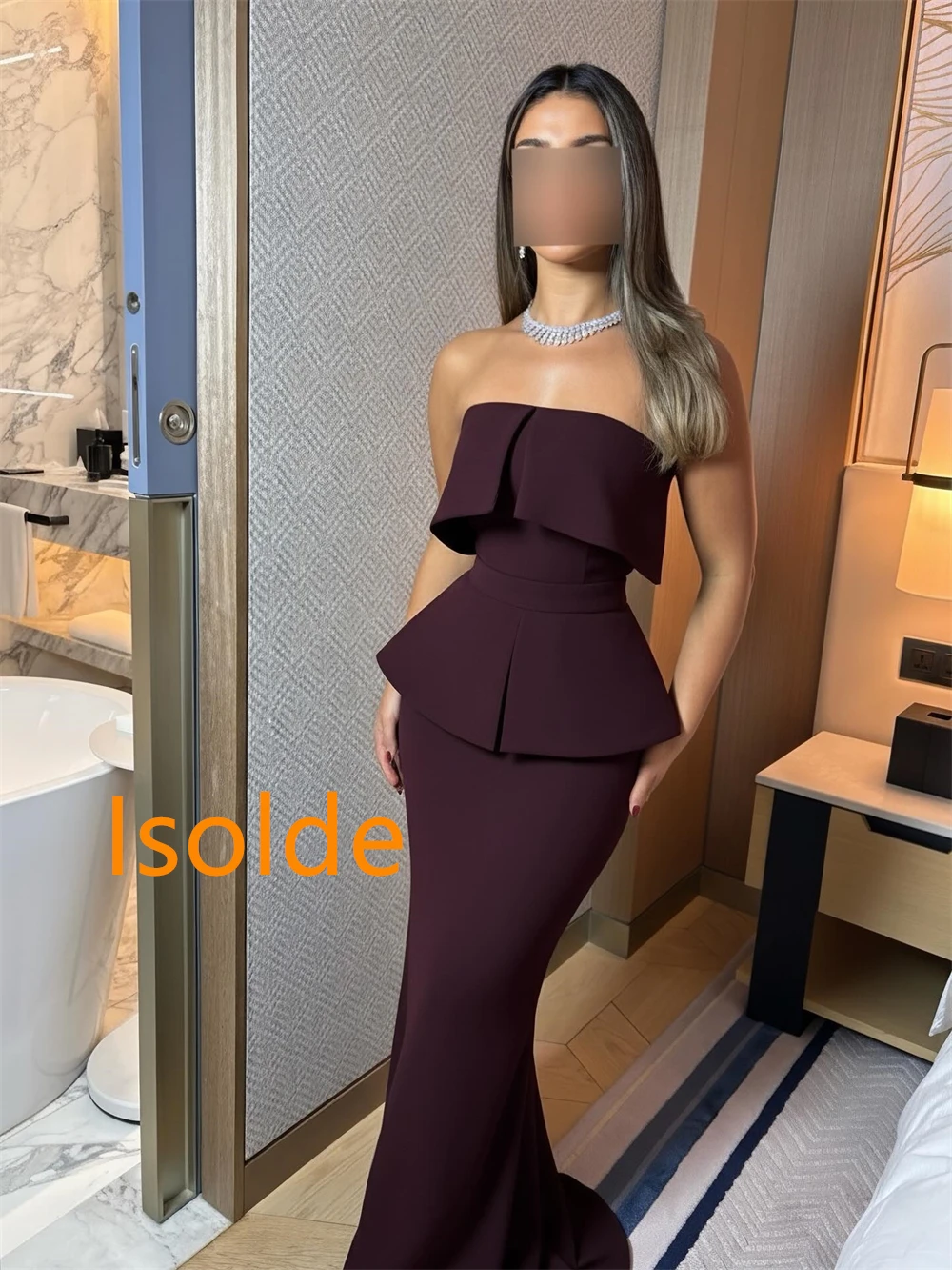 Customized Mermaid Soft Jersey Evening Dress Exquisite Strapless Sleeveless Celebrity Gowns High Quality Special Occasion Gowns