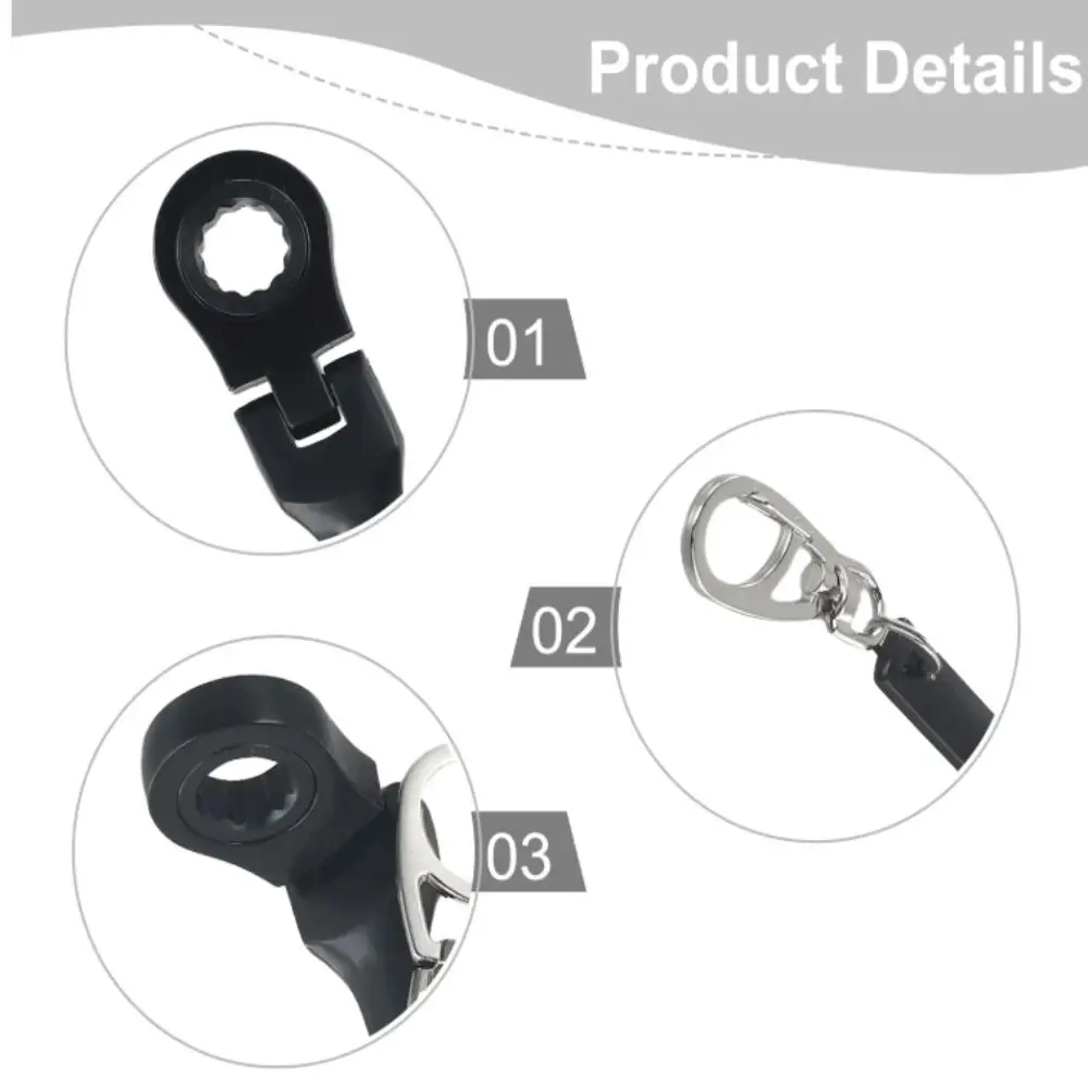 

Compact Appearance Ratchet Spanner Foldable Design 180 Degree Rotatable Adjustable Wrench 4 Colors Available Metal Material