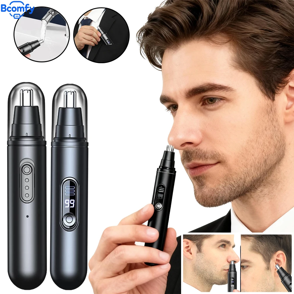 

Мини-триммер для волос в носу, безболезненная машинка для стрижки носа, ушей, бровей, машинка для стрижки волос на лице, водонепроницаемый портативный триммер для мужчин и женщин