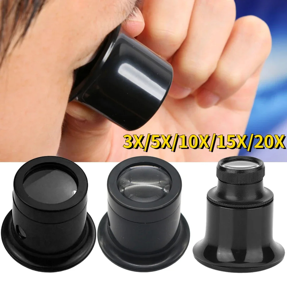 3/5/10/15/20X Jeweler Watch Magnifier Tools Portable Monocular Magnifying Glass Loupe Lens for Watchmakers Monocular Magnifier