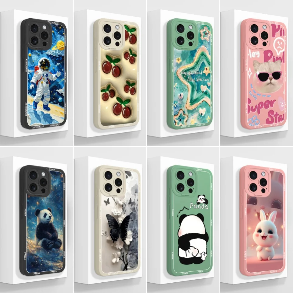 

Модный чехол для Apple iPhone 15ProMax 15Plus 15Pro 15, силиконовый чехол с пандой и звездой для iPhone 15 Pro, чехлы 15 Pro Max Funda
