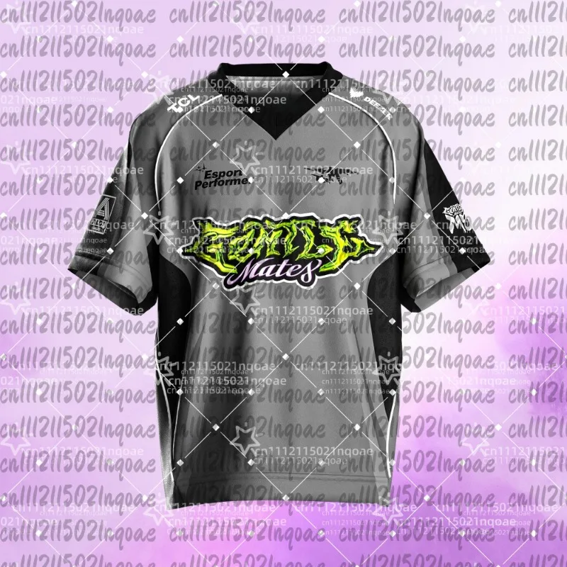 2026 Herren- und Damen-Sommer-T-Shirts mit V-Ausschnitt, E-Sport 3D-Druck M8 Maillotrose Fans Trikot, atmungsaktive Freizeit-Sport-T-Shirts/Oberteile