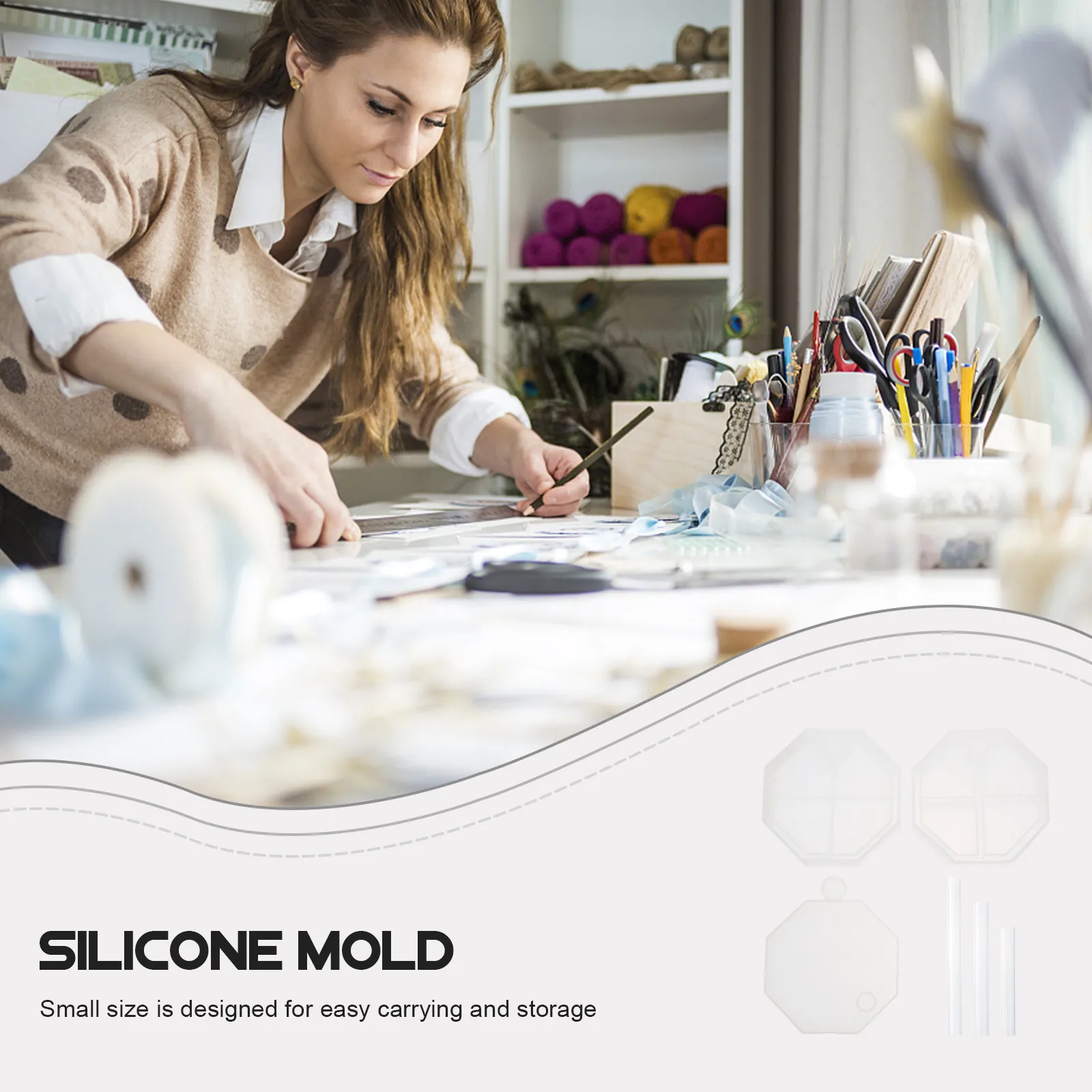 

6Pcs Epoxy Resin Silicone Mold for Jewelry Box Casting Small Flexible Durable DIY Craft Accessories Epoxy Resin Mold