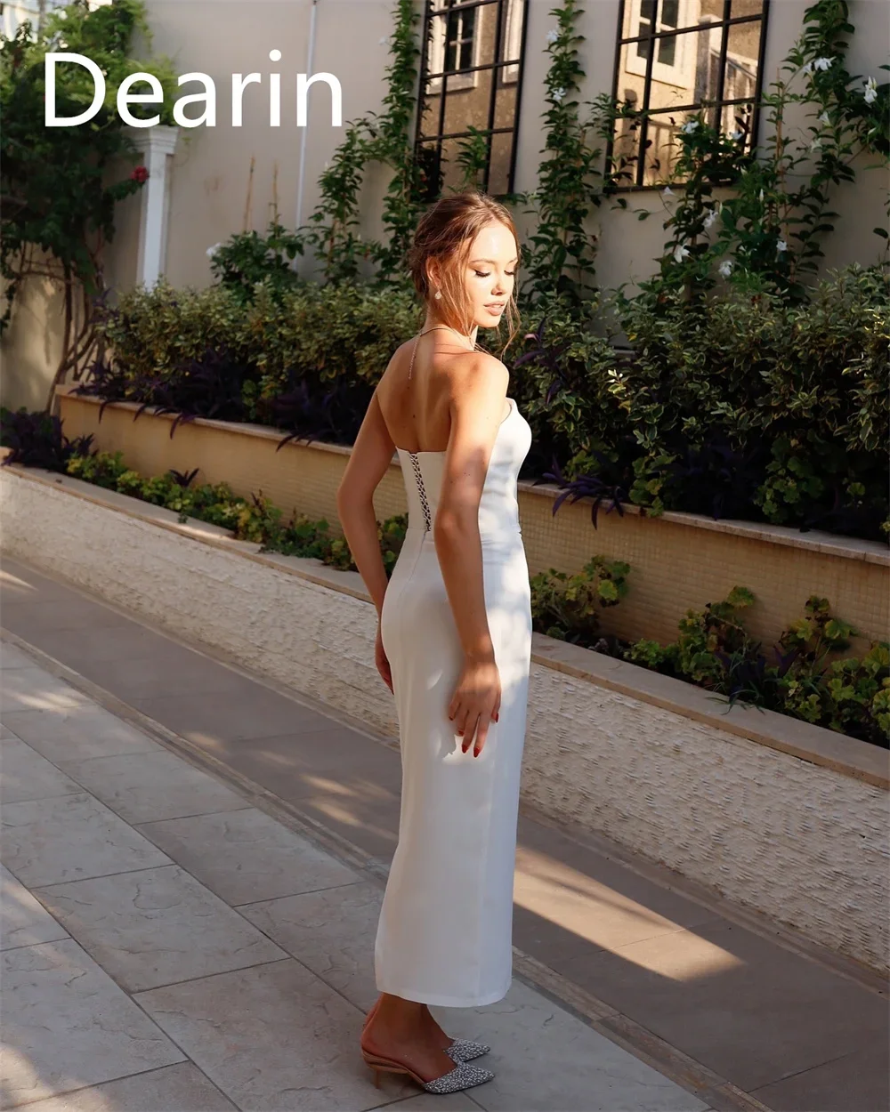 Customized Evening Dress Prom Gown Women Formal Dearin Off-the-shoulder Column Ankle Length Skirts Vertically Bespoke Occasion D