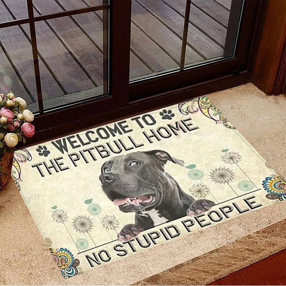 

CLOOCL Animal Doormat 3D Pet Dog Pitbull Doormat Non-slip Absorbent Carpet for Bathroom Rugs and Carpets for Home Living Room