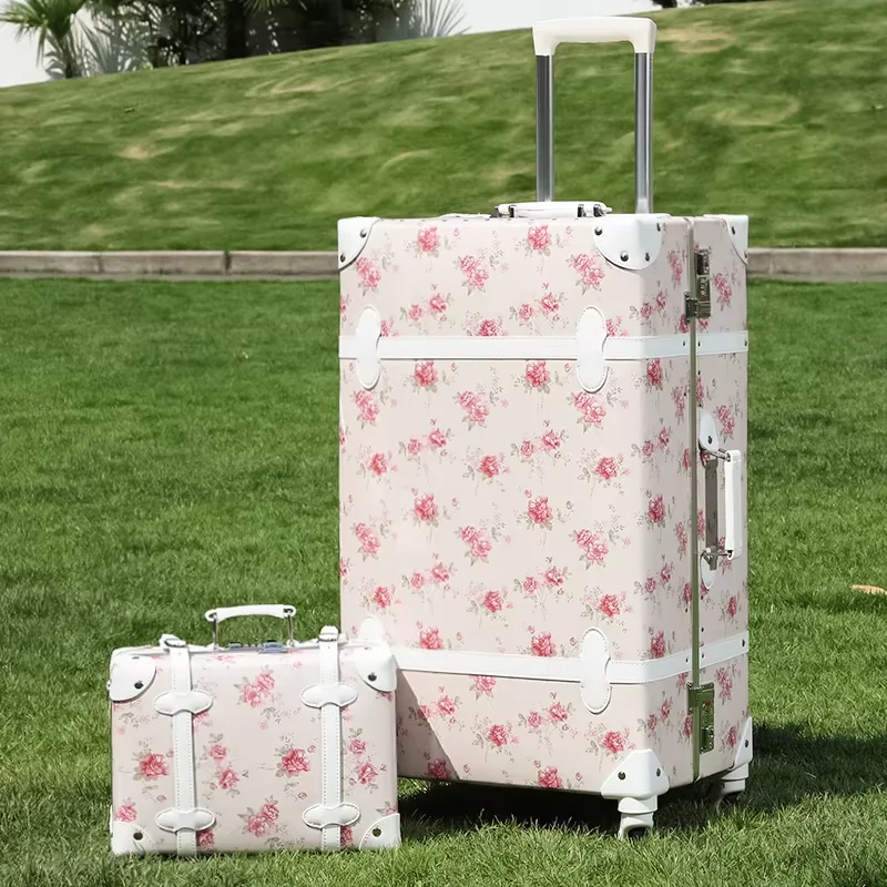 Maleta Retro con marco de aluminio para mujer, equipaje de 20 pulgadas, maletas de viaje de alto valor, cubierta de carrito con contraseña de 26 " maleta viaje cabina, novedad de 2025 maleta de viaje
