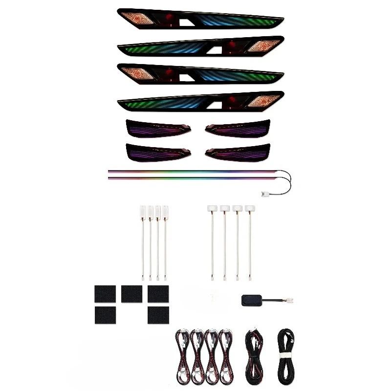 Striped Light and Shadow Style Rainbow Symphony Dynamic Car Interior Ambient Light