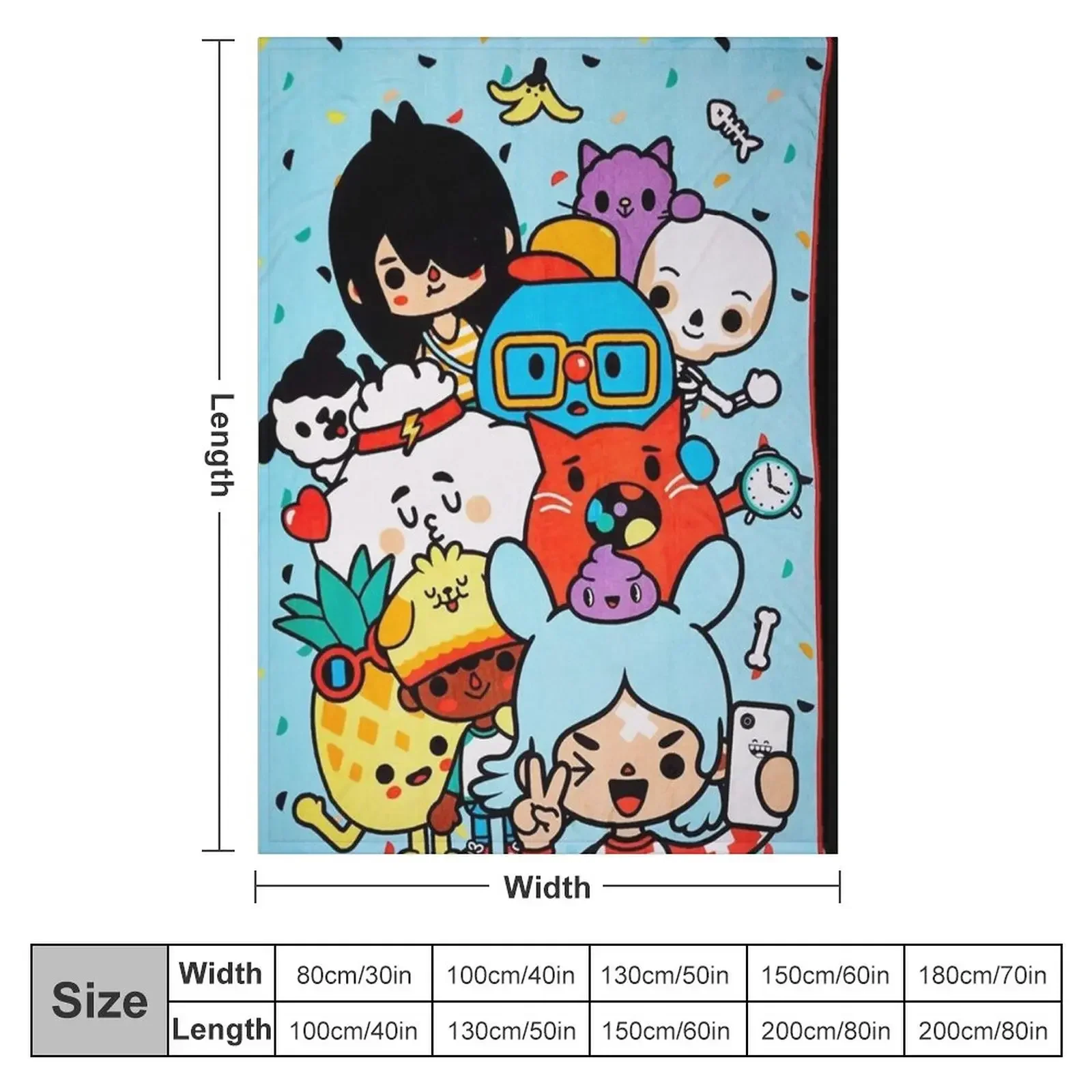Toca boca life kids happy Throw Blanket Soft Blanket Blanket Fluffy