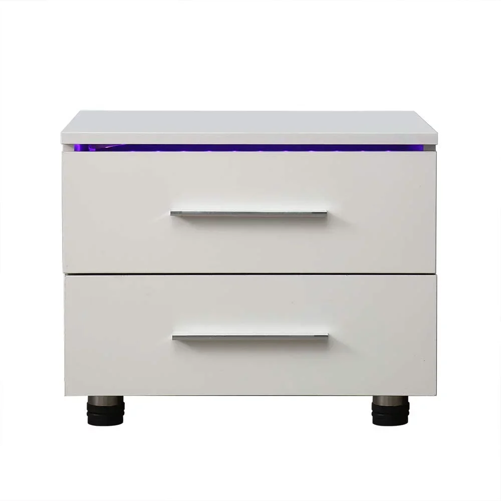 

Modern Nightstand with LED Light Bedside Tables for Bedroom