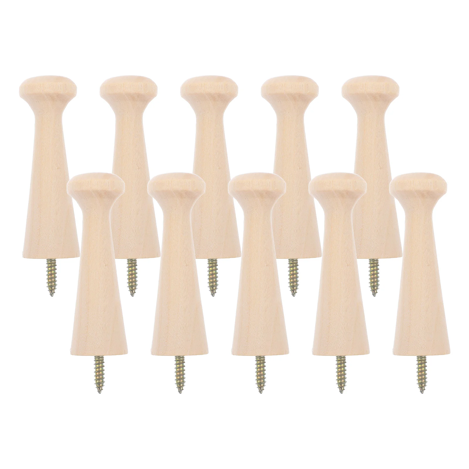 

10 Pcs Solid Wood Hook Hooks for Wall Pegs Hangers Heavy Duty Wooden Coat Shaker