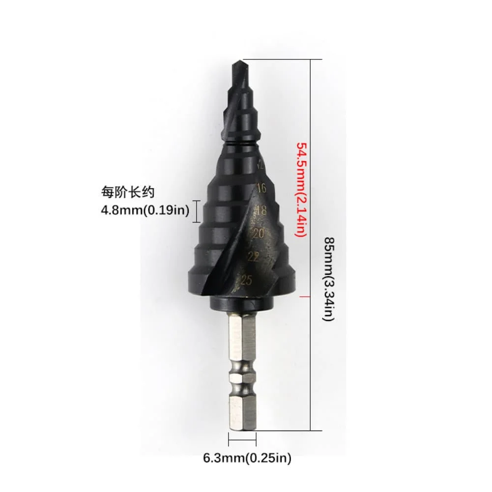 M 35 Step Drill Bit with Non Slip Tip and High Operation Compatible with Cordless and Electric Drills M 35 Step