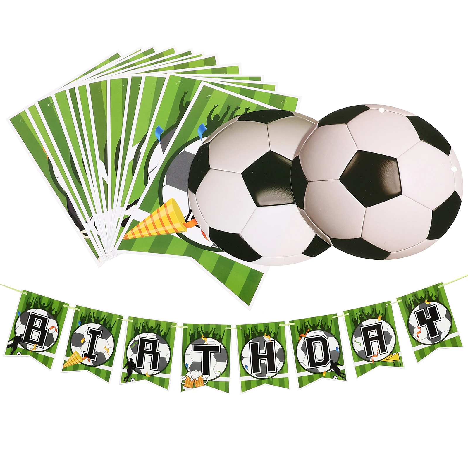 

Football Banner Decorations Soccer Theme Hanging Flags Birthday Party Supplies Paper Material Long Lasting Easy to Hang