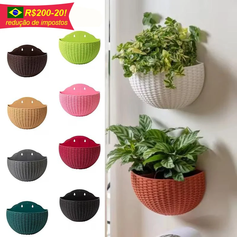 Flower Pot 10-Color Wall-mounted Plastic Wall Hanging Basket Flowerpot for Outdoor Garden Balcony Planter Bucket Garden Supplies