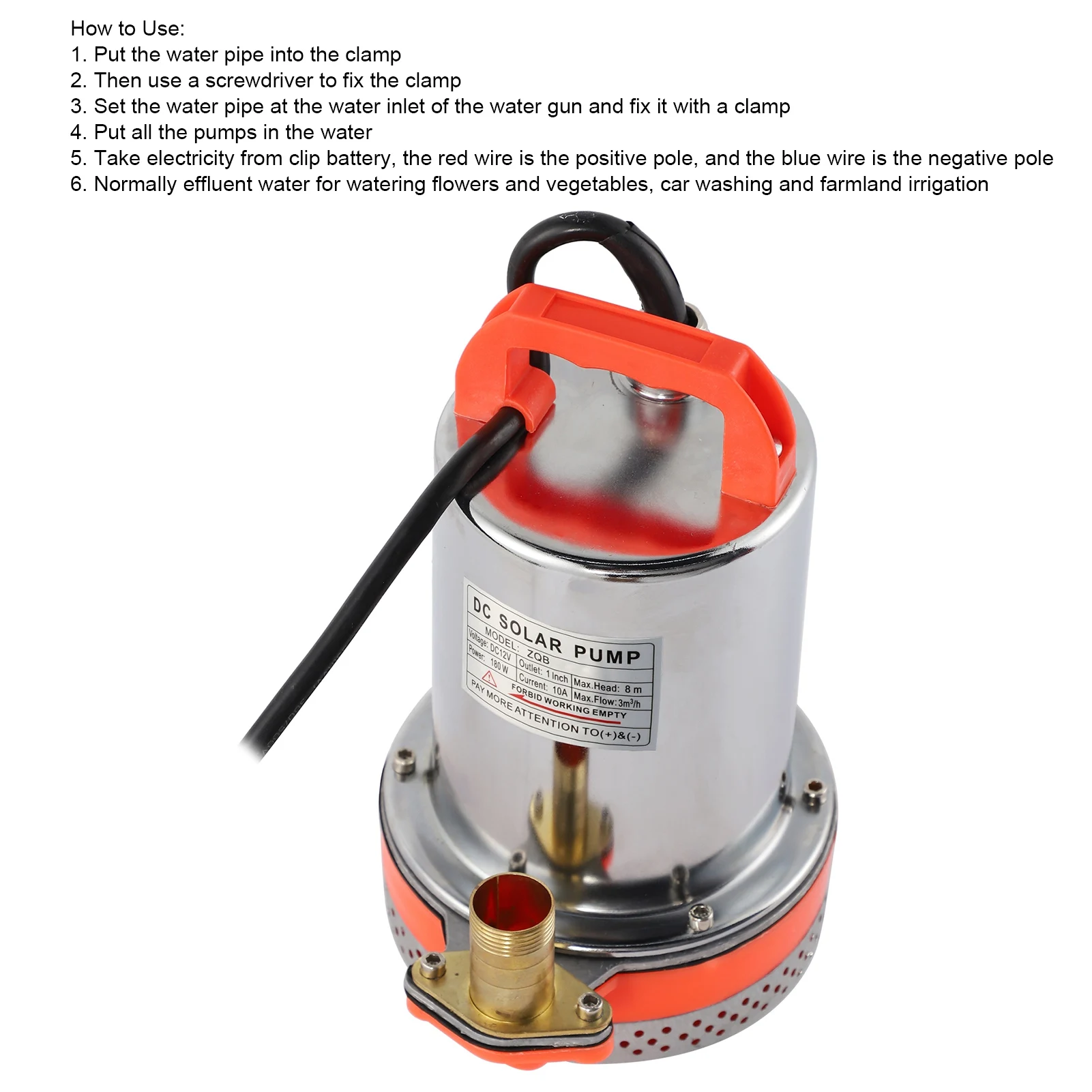 مضخة غاطسة ببطارية صغيرة ، تنظيف حمام سباحة شمسي ، رفع 8 أمتار ، كابل m ، DC 12V ، ww ، 24V ، W #5