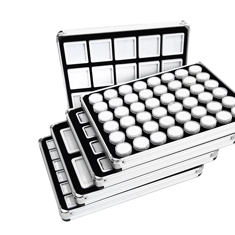 Loose Diamond Gemstone Display Case White Foam Round Gems Holder Jar Insert Gem Stone Pendant Beads Storage Liner Organizer Tray