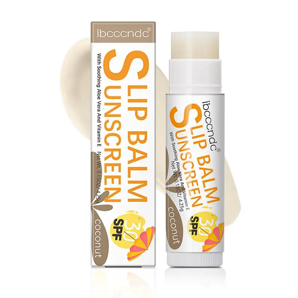 Pelembap bibir Spf 30 Uva, pelembap bibir rasa semangka tidak berwarna, perawatan kelapa pisang S6f0