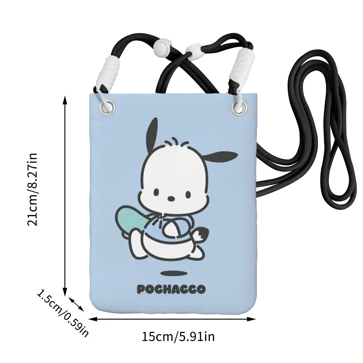 Custom Pochacco Carry A Mobile Phone Bag Diagonally Women Men Casual Cute Dog Mobile Phone Bag for Running Phone Money Pouch