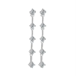 Orecchino a goccia con diamante Moissanite da 1 carato da 3 mm Classico rotondo in argento S925 Gioielli di fidanzamento romantici carini