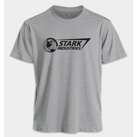 Marvel Men's and Women's T-shirts Iron Man Stark Industries Summer American Spring and Autumn Oversized Sporty Short-sleeved
