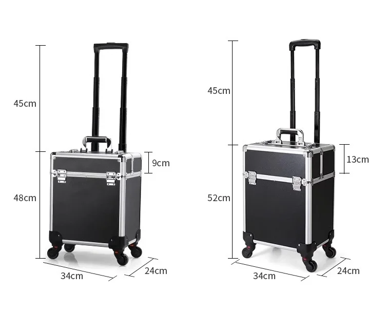 Large Capacity Professional Makeup Suitcase Makeup Artist Carry- on Luggage Nail Art Embroidery Cosmetic Case Toolbox