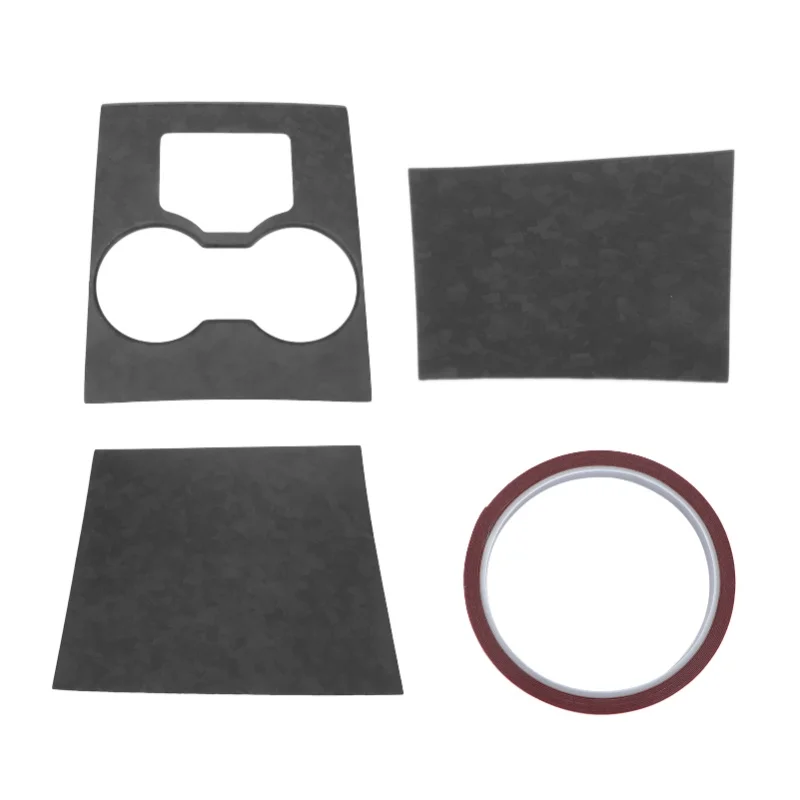 3pcs/Set Car Center Console Panel Marble Forging Carbon Fiber Replacement For Tesla Model 3 2018-2020