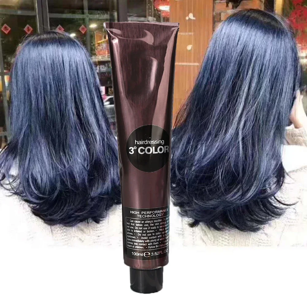 Tinte semipermanente para el cabello natural, tinte azul, crema nutritiva, cuidado del cabello, herramientas de modelado temporal, moda Unisex, 1 unidad