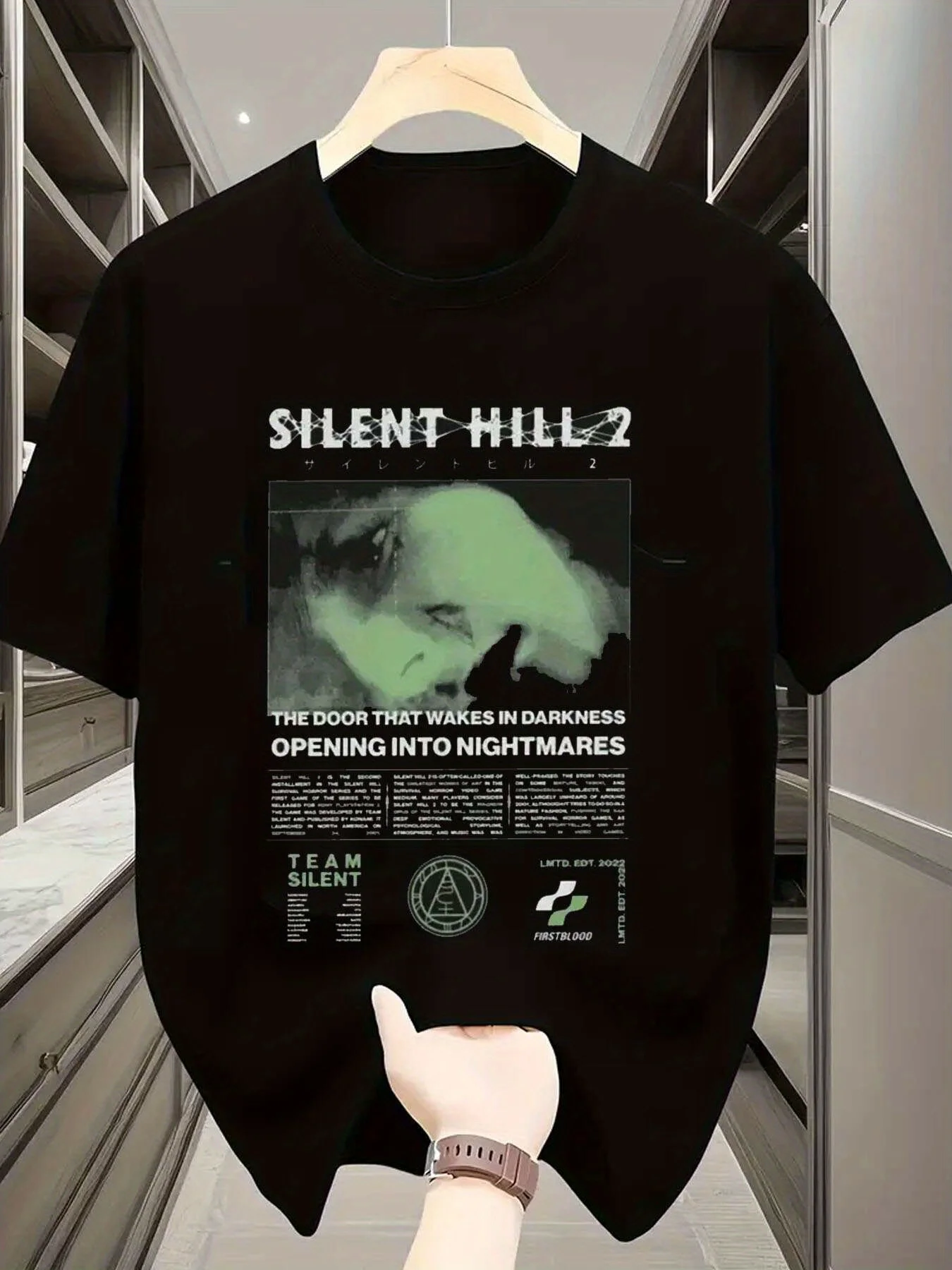 

Retro Chic Mysterious T-Shirt - 100% Cotton, Men's Summer Casual Black Tee