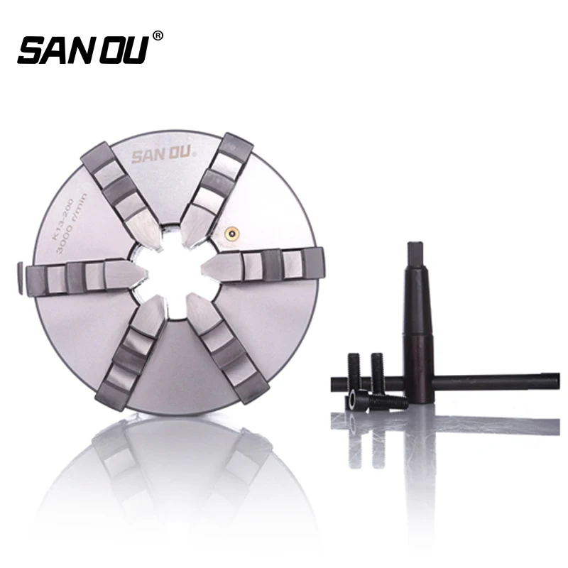 

SANOU K13 Manual Six Jaw Chuck Self Centering CNC Lathe Machine Tool Workholding Clamp Precision Chuck 6 Jaw Hardened Steel
