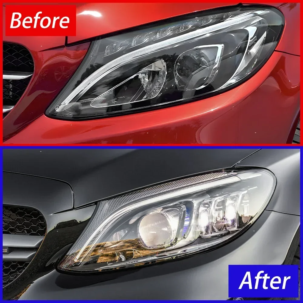 Auto Headlights For Benz C-Class W205 2015-2021 Car Front Lamps Assembly Upgrade LED High Configure Low Beam High Beam Tools