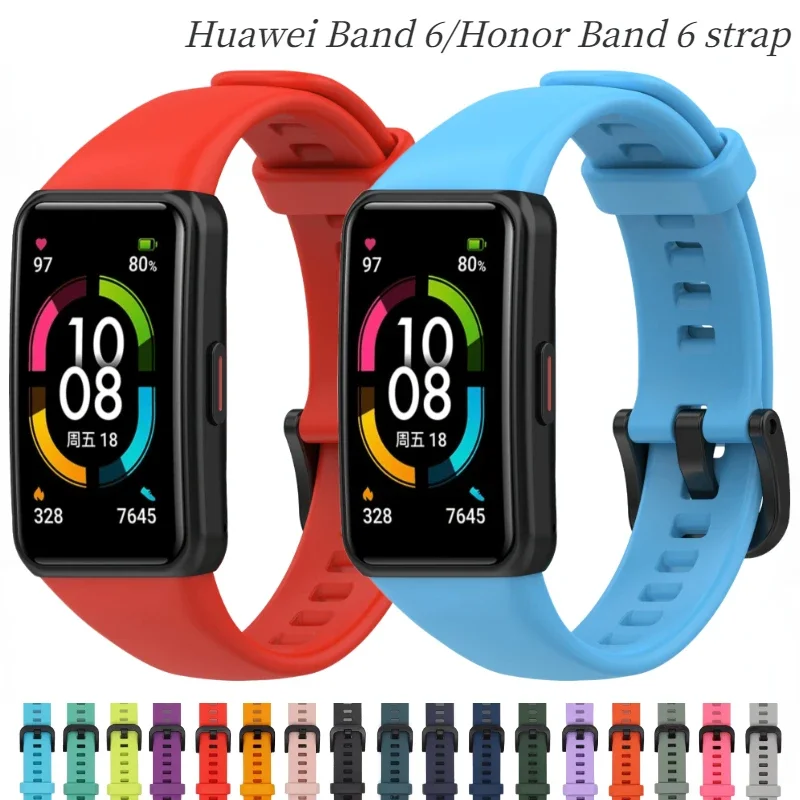 

Original Silicone strap For Huawei Band 6/Honor Band 6 Replacement SmartWatch bracelet wristband For Huawei Band6 Belt accessory